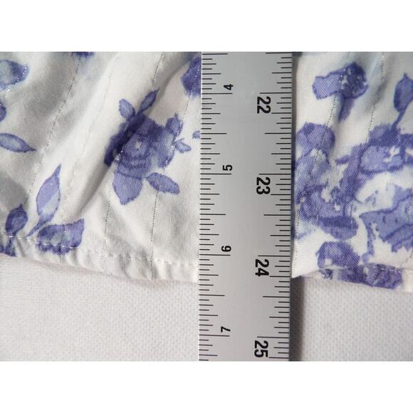 Como Blu Womens Top 3X Blue White Floral Prairie Cottage Core Cinch Waist - Picture 8 of 12